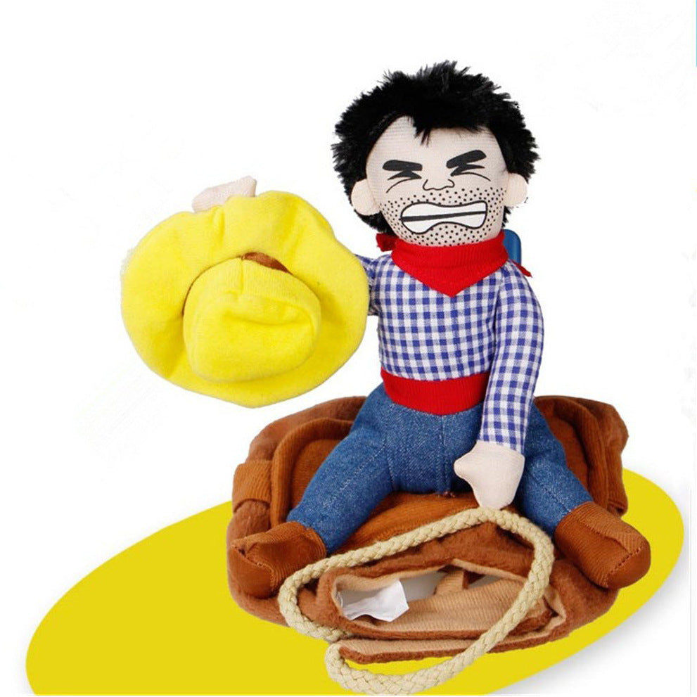 Funny Pet Cowboy Riding Costume for Dogs | Horse Rider Dog Outfit