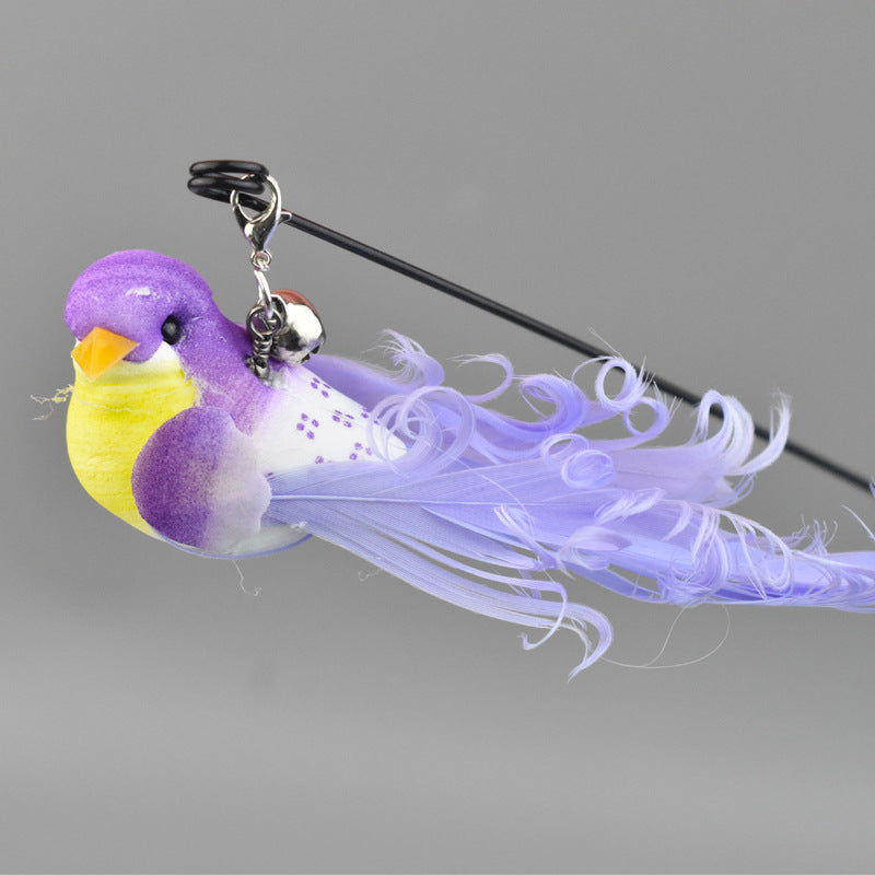 Simulation Bird Cat Toy with Suction Cup ? Interactive Motion Teaser for Indoor Cats | Realistic Flying Bird Design