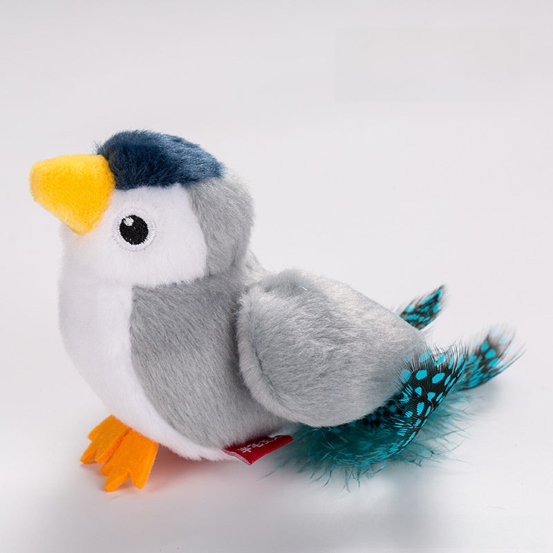 Interactive Plush Bird Cat Toy - Sounding Starling Toy for Play, Exercise & Entertainment