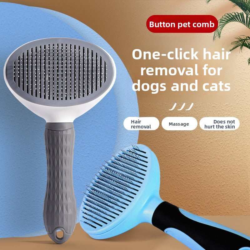 Self-Cleaning Pet Grooming Brush for Cats & Dogs ? Hair Removal Comb with Massage Function | One-Click Fur Release Deshedding Tool