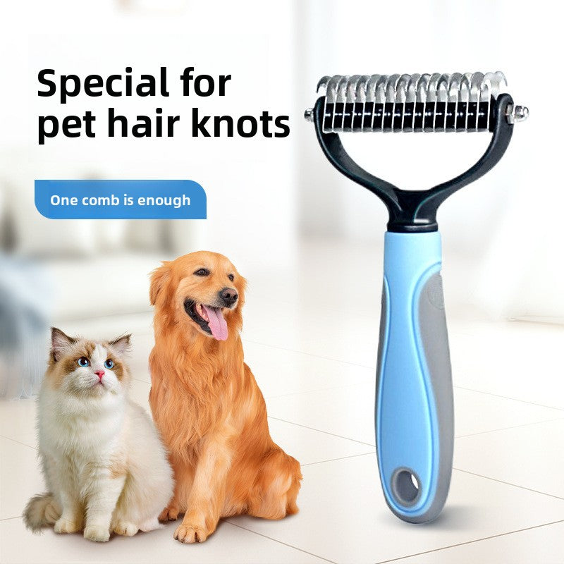 Pet Dematting Comb for Dogs & Cats ? Dual-Sided Grooming Brush for Tangled Hair & Knots | Detangling & Deshedding Tool