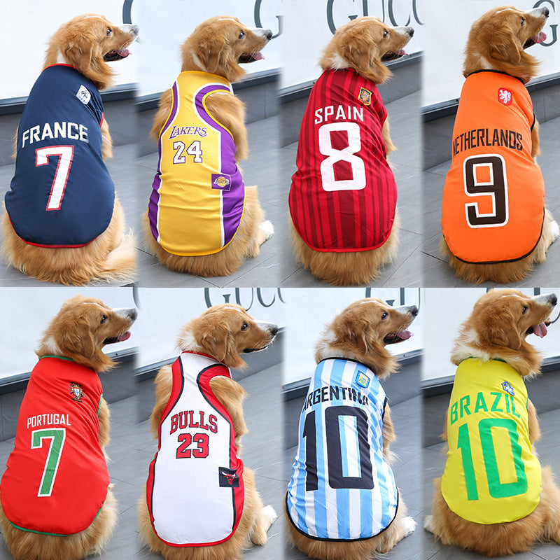 Pet Sports Jersey Vest for Dogs & Cats - Breathable Team Outfit for Small to Large Pets