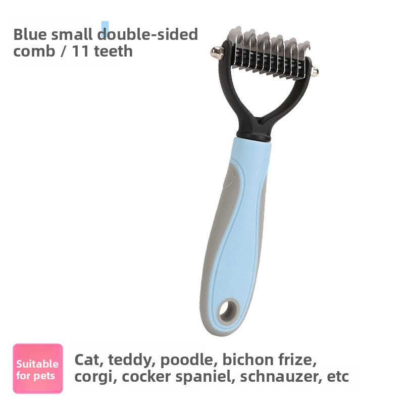 Pet Dematting Comb for Dogs & Cats ? Dual-Sided Grooming Brush for Tangled Hair & Knots | Detangling & Deshedding Tool