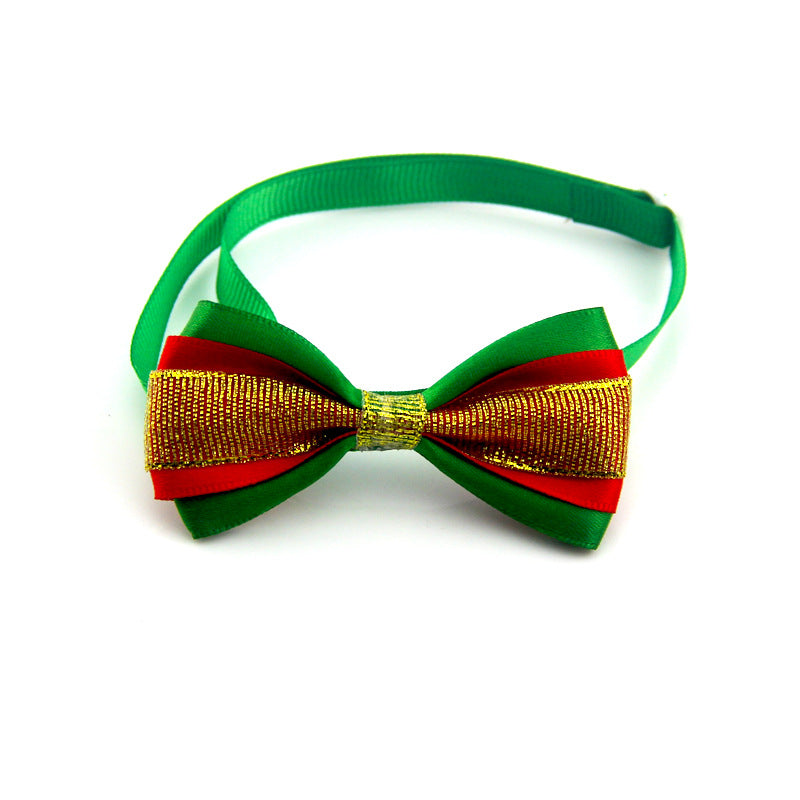 Festive Pet Bow Tie Collar - Adjustable Christmas Accessory for Dogs and Cats