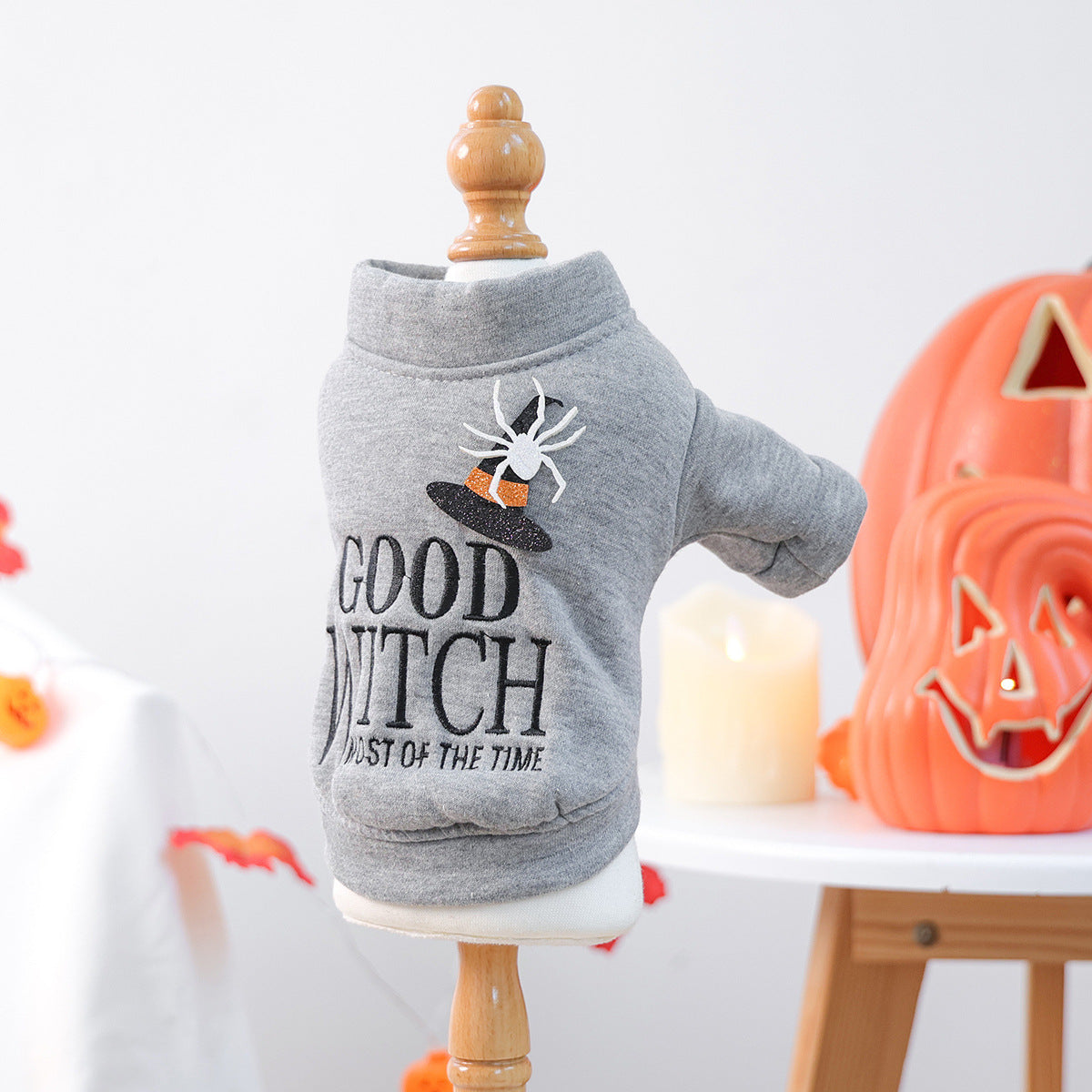 Halloween Pet Sweatshirt ? ?Good Witch? Cozy Pullover for Cats & Dogs