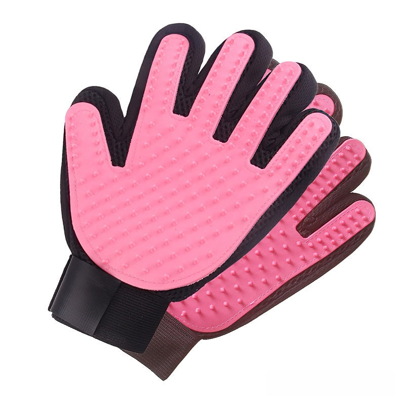 Pet Bath Grooming Gloves ? Hair Removal & Massage Mitt for Cats & Dogs