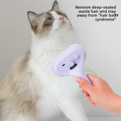 Pet Spray Hair Removal Comb - Easy One-Click Cleaning Brush for Cats & Dogs