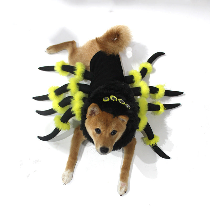 Funny Pet Spider Costume for Dogs & Cats ? Halloween Cosplay Outfit