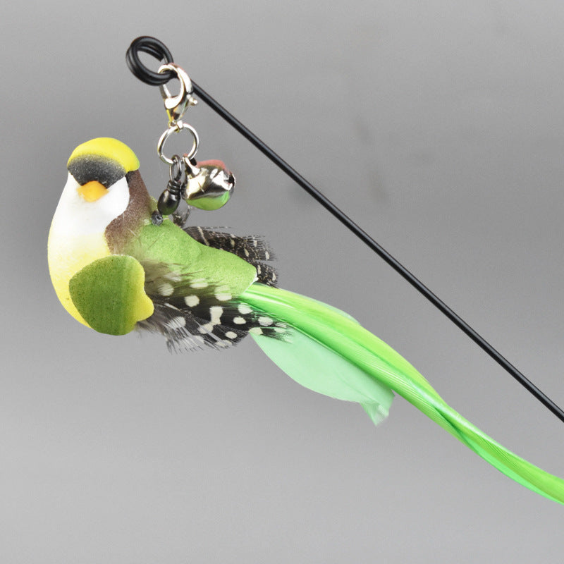 Simulation Bird Cat Toy with Suction Cup ? Interactive Motion Teaser for Indoor Cats | Realistic Flying Bird Design