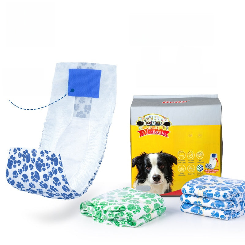 Non-Slip Male Dog Diapers with Pet Wipes - Leakproof, Comfortable, and Secure Fit for Dogs