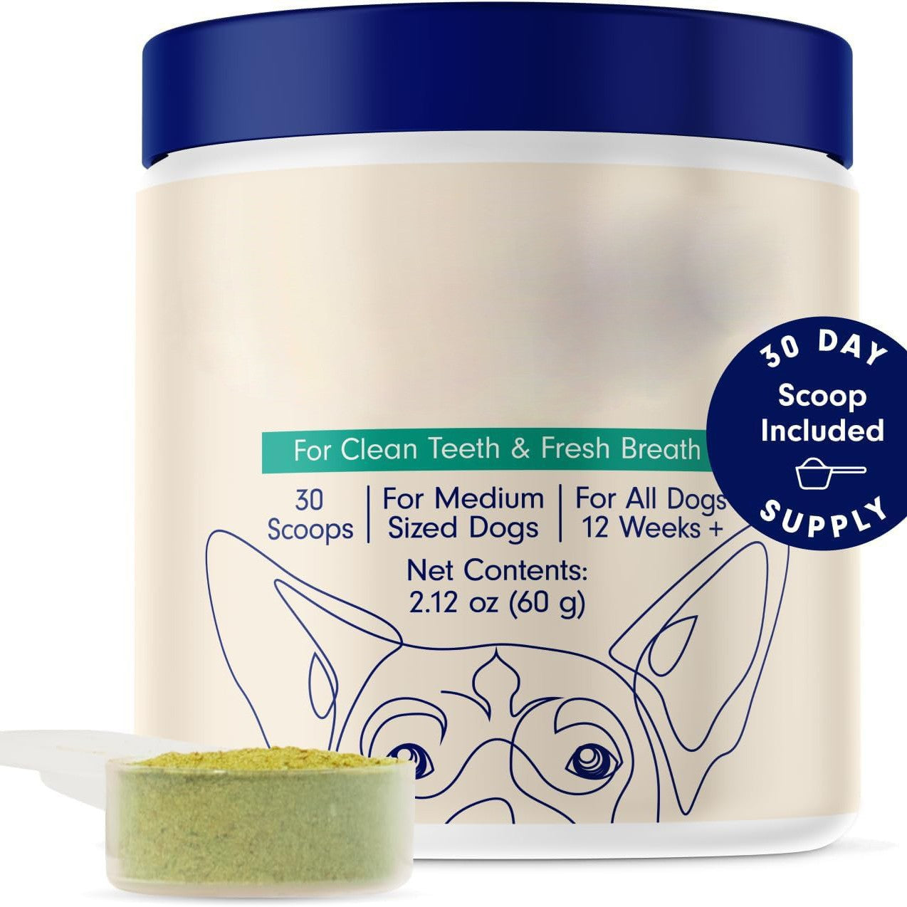 Pet Dental Cleaning Powder for Dogs & Cats ? Fresh Breath & Tartar Control Formula