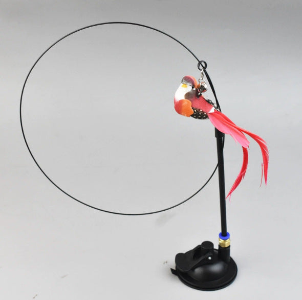Simulation Bird Cat Toy with Suction Cup ? Interactive Motion Teaser for Indoor Cats | Realistic Flying Bird Design