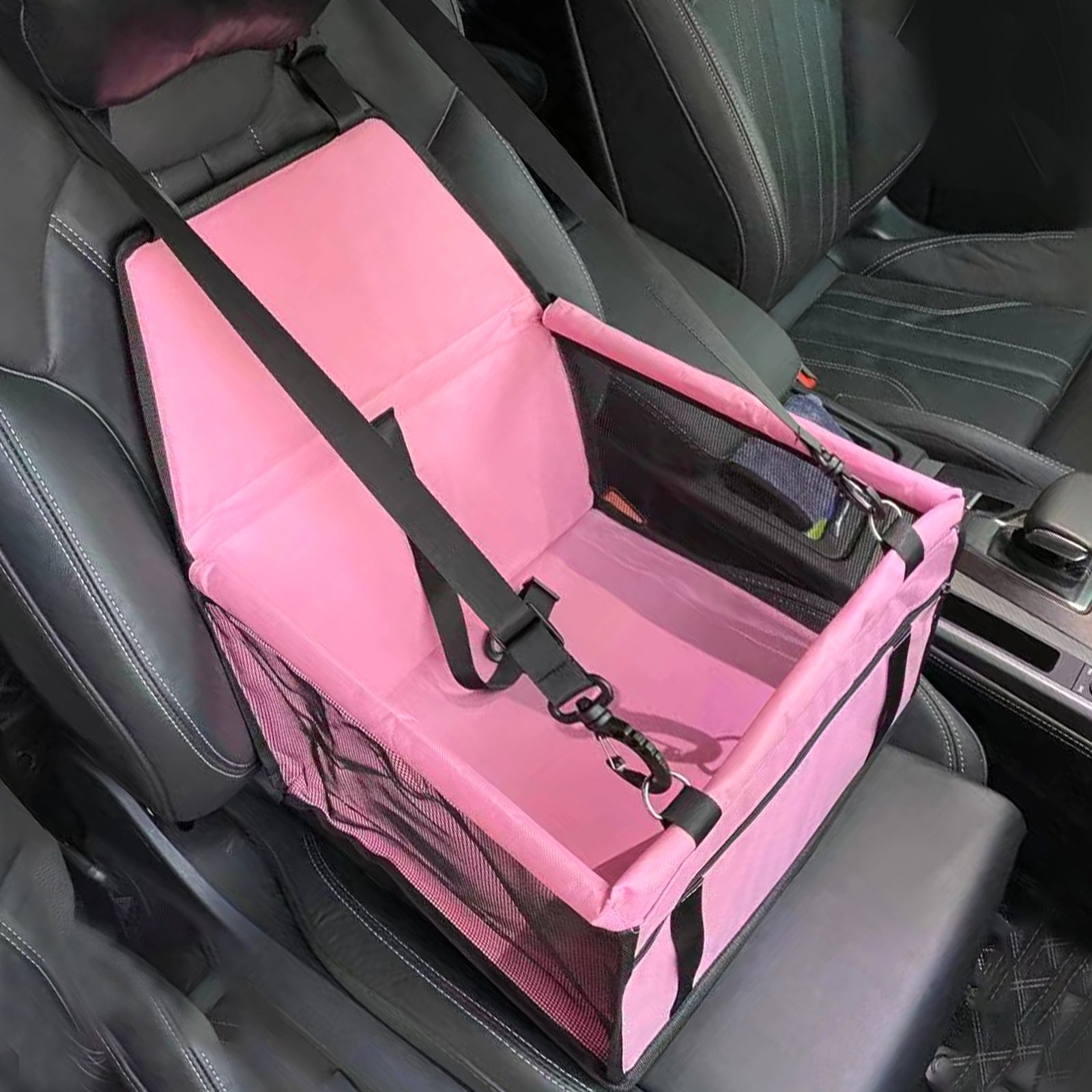 Pet Car Seat Carrier for Dogs & Cats | Waterproof Booster Seat with Safety Strap