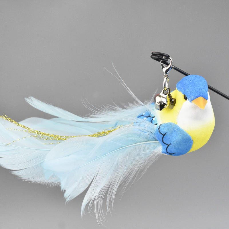 Simulation Bird Cat Toy with Suction Cup ? Interactive Motion Teaser for Indoor Cats | Realistic Flying Bird Design
