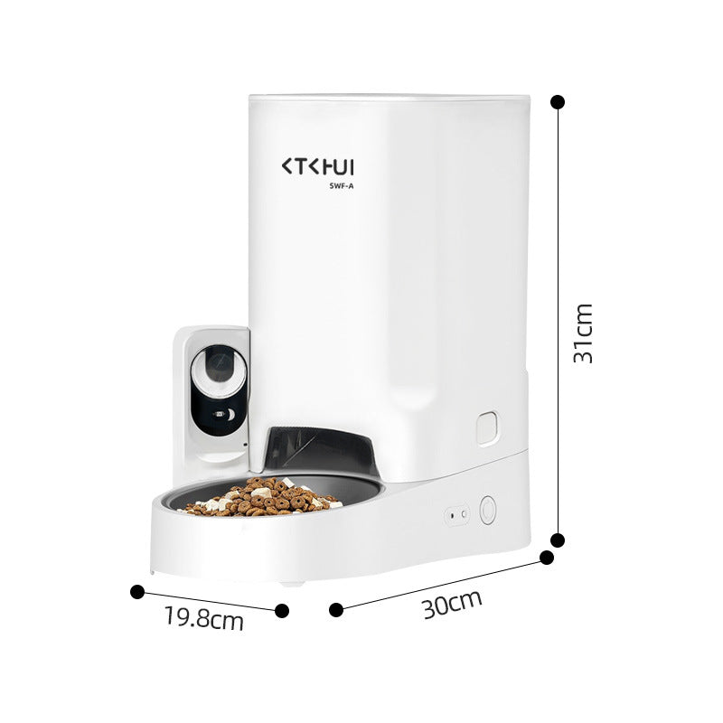 Smart Automatic Pet Feeder with Camera & App Control ? WiFi Pet Food Dispenser with Voice, Video & Timer
