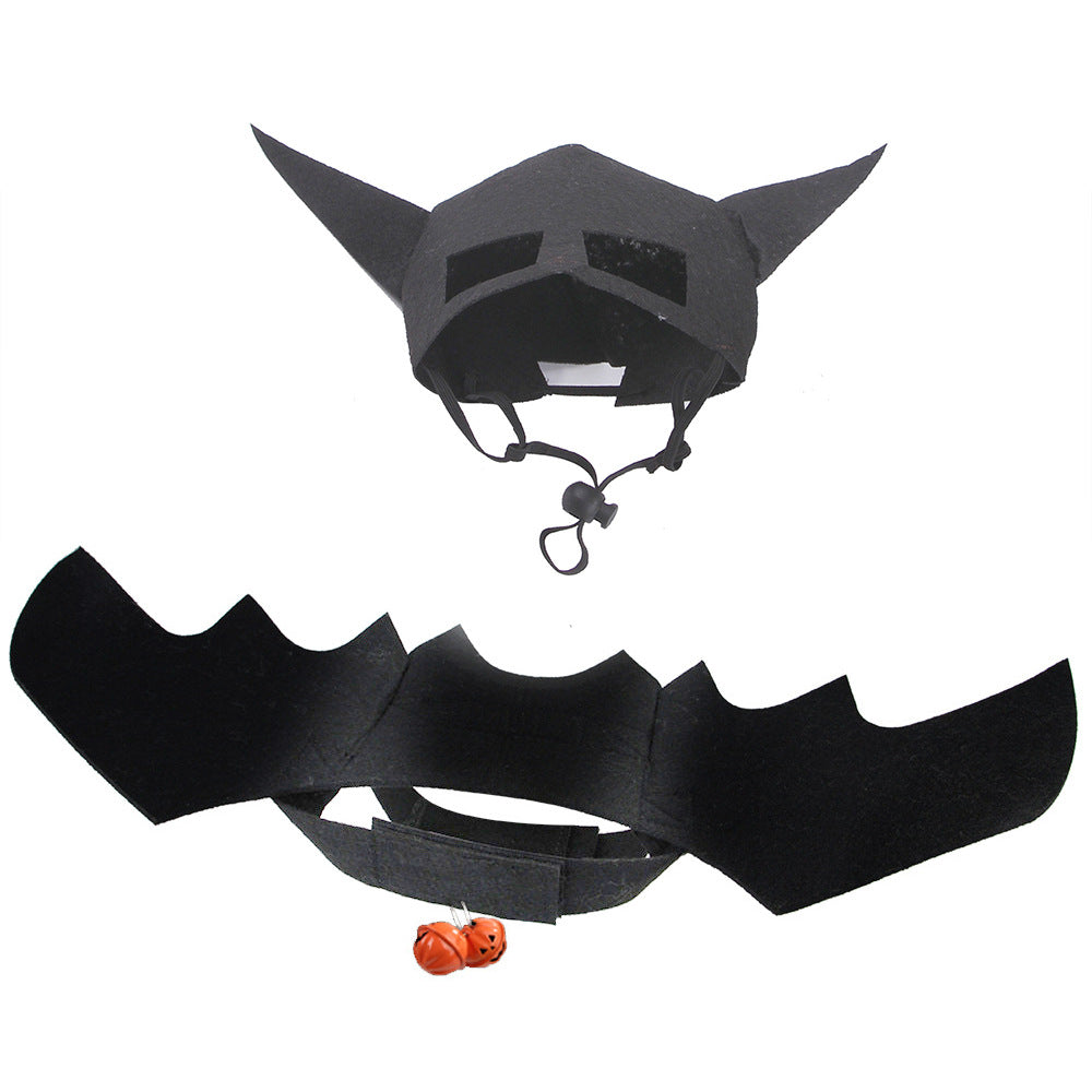 Pet Halloween Costume with Bat Wings | Adjustable Cat & Dog Bat Outfit