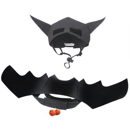 Pet Halloween Costume with Bat Wings | Adjustable Cat & Dog Bat Outfit