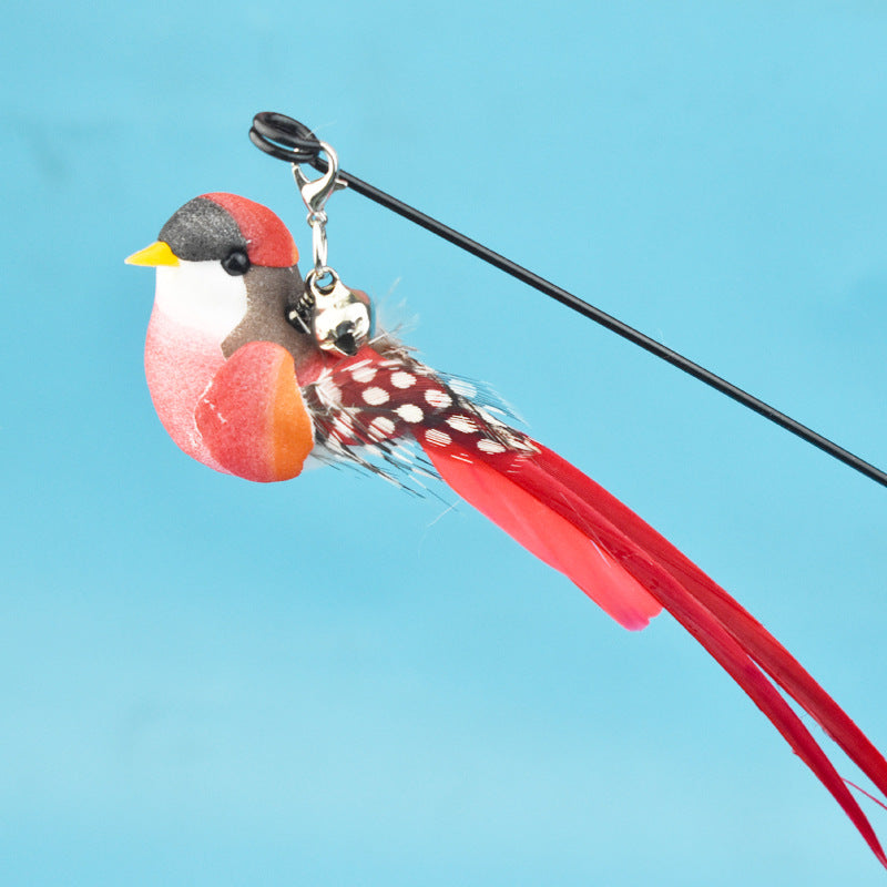 Simulation Bird Cat Toy with Suction Cup ? Interactive Motion Teaser for Indoor Cats | Realistic Flying Bird Design