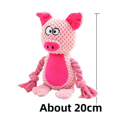 Plush Crinkle Squeaky Toy for Dogs - Durable Sound Play Toy with Animal Designs