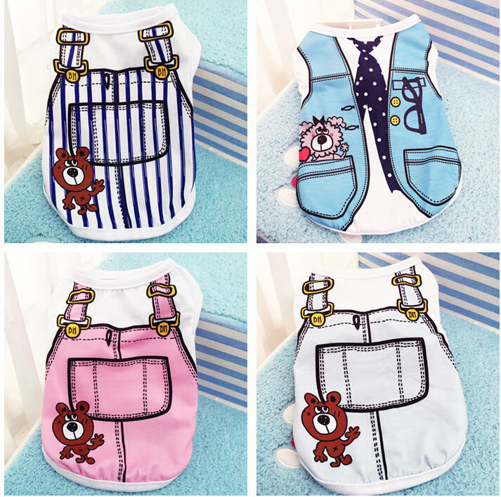 Cute Pet Vest Harness Shirt – Summer Clothes for Small Dogs & Cats