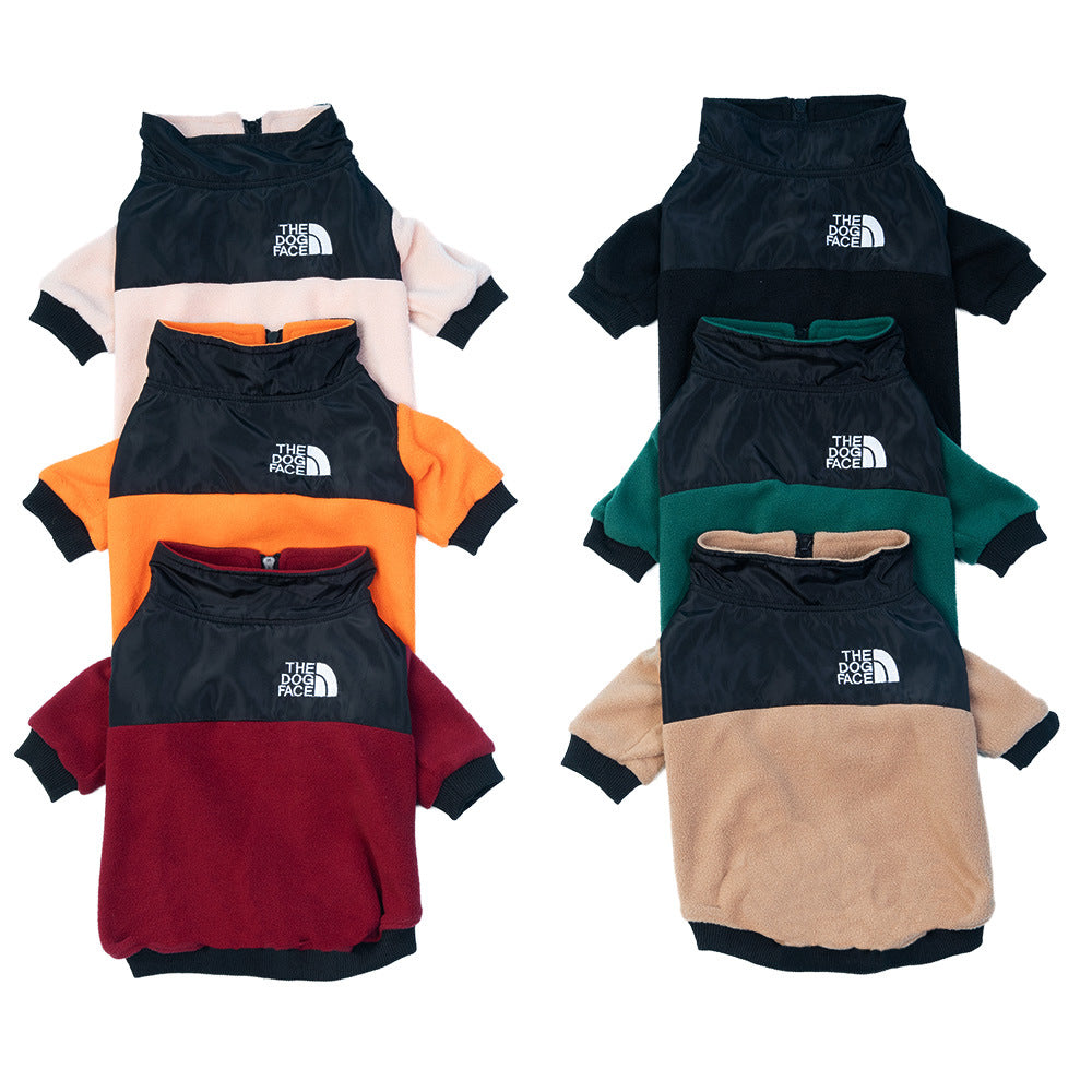 Cozy Fleece Pet Jacket for Small & Medium Dogs - Warm Winter Coat with Zipper and Hood