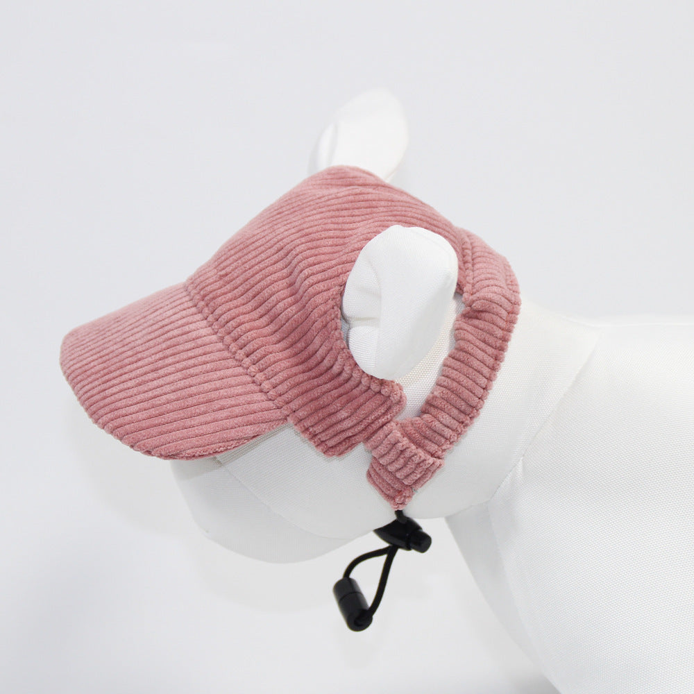 Corduroy Pet Sun Hat for Dogs ? Adjustable Summer Cap for Small & Medium Breeds