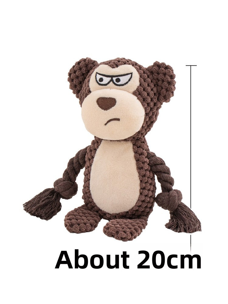 Plush Crinkle Squeaky Toy for Dogs - Durable Sound Play Toy with Animal Designs