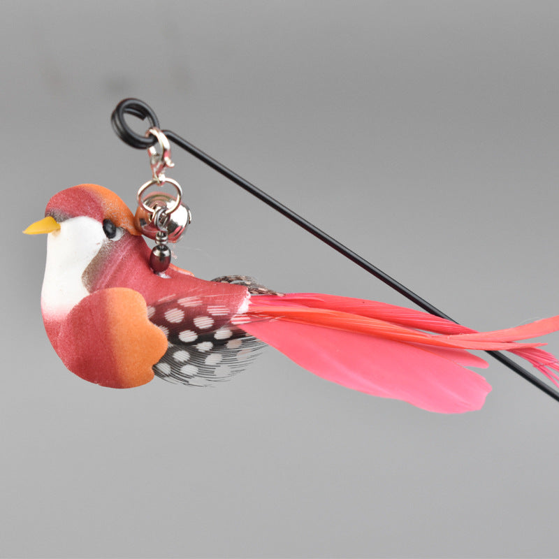 Simulation Bird Cat Toy with Suction Cup ? Interactive Motion Teaser for Indoor Cats | Realistic Flying Bird Design
