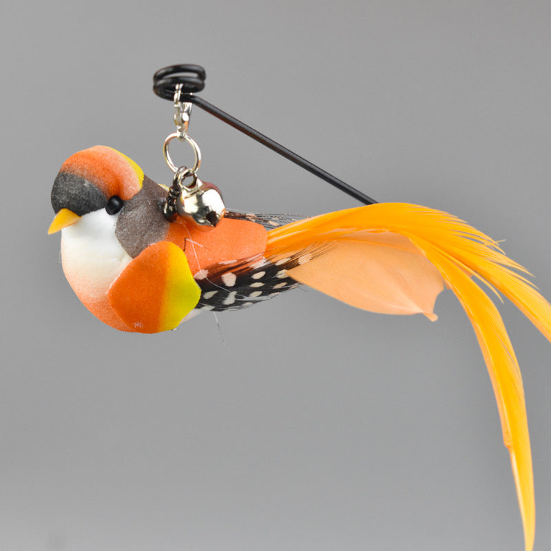 Simulation Bird Cat Toy with Suction Cup ? Interactive Motion Teaser for Indoor Cats | Realistic Flying Bird Design