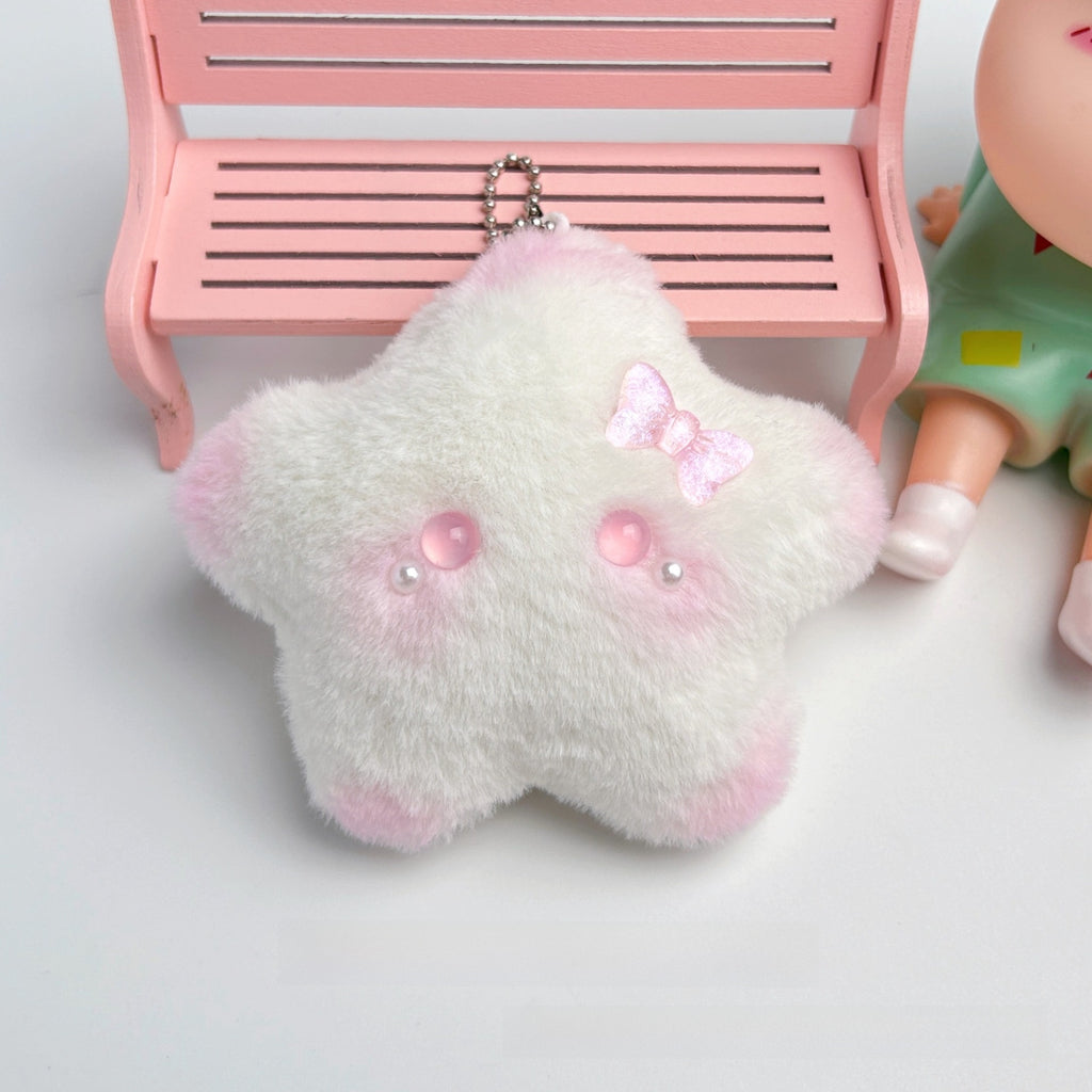Cute Plush Star Squeaky Toy Keychain for Cats & Dogs ? Soft Interactive Pet Toy for Playtime & Chewing