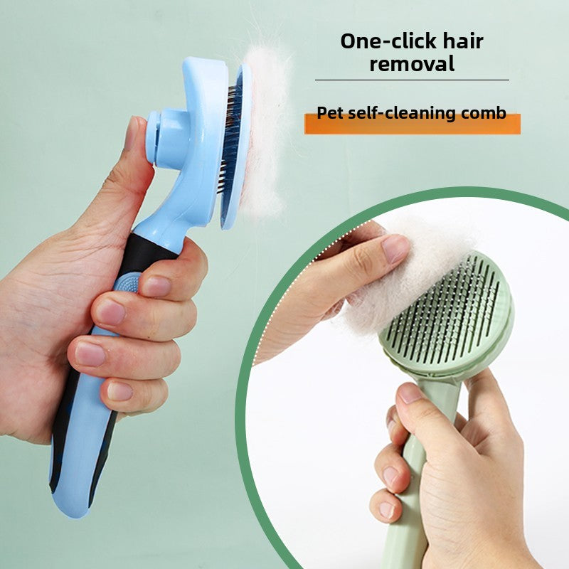 Self-Cleaning Pet Grooming Brush for Cats & Dogs ? Hair Removal Comb with Massage Function | One-Click Fur Release Deshedding Tool