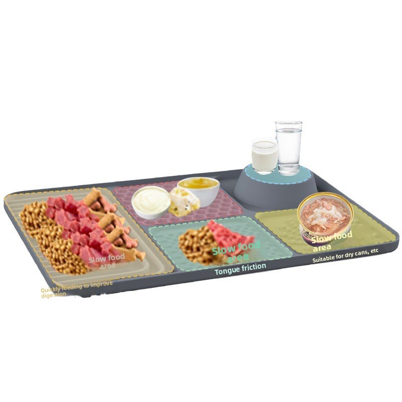 Silicone Pet Lick Mat - Slow Feeder Tray with Suction for Dogs & Cats, Anti-Choking Design
