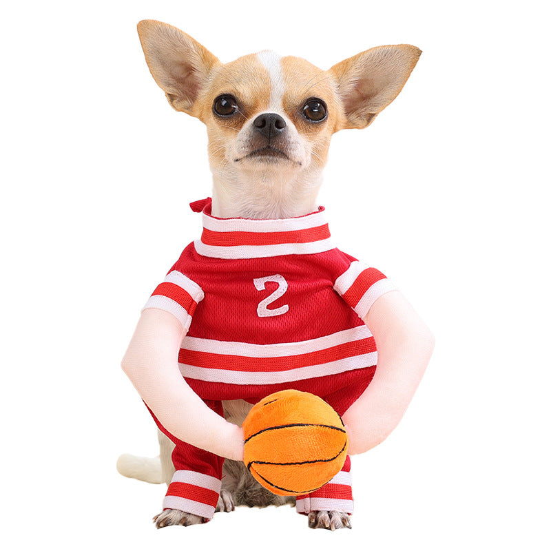 Funny Killer Pet Costume – Halloween Outfit for Dogs & Cats with Knife Prop