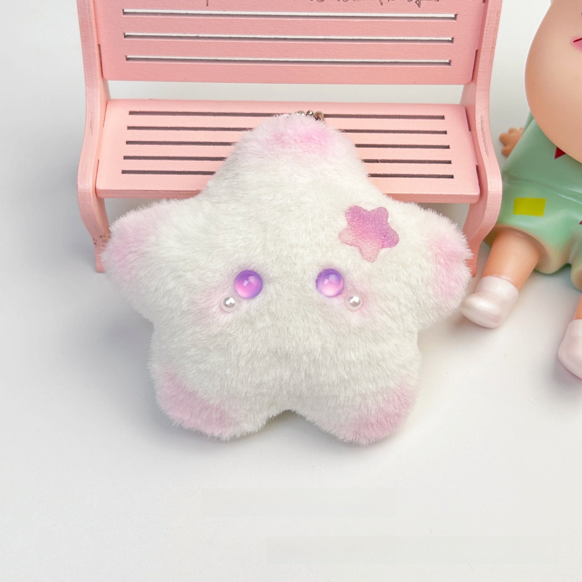 Cute Plush Star Squeaky Toy Keychain for Cats & Dogs ? Soft Interactive Pet Toy for Playtime & Chewing