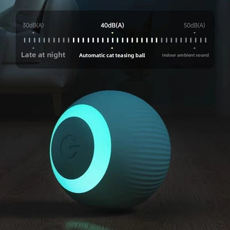 Automatic Smart Cat Teasing Ball ? LED Light Interactive Electric Toy | USB Rechargeable Motion Ball for Indoor Cats