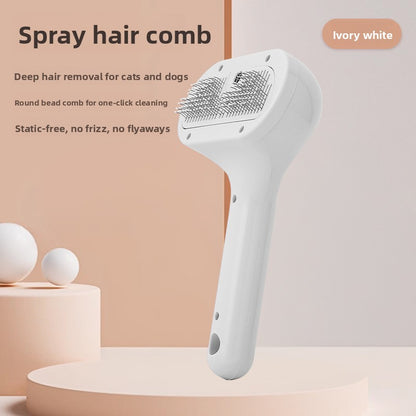 Pet Spray Hair Removal Comb - Easy One-Click Cleaning Brush for Cats & Dogs