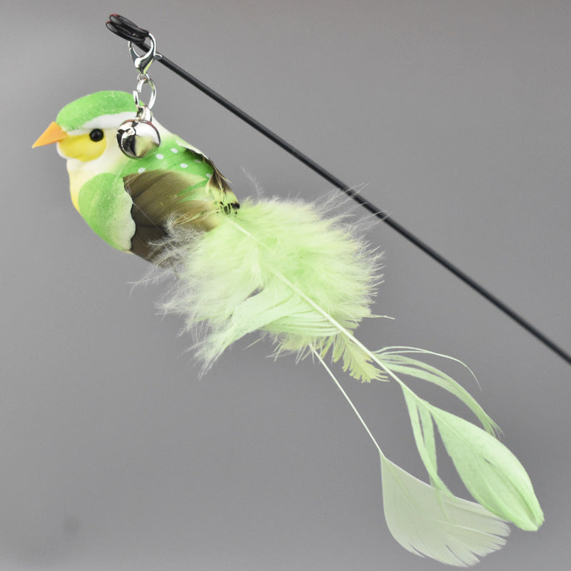 Simulation Bird Cat Toy with Suction Cup ? Interactive Motion Teaser for Indoor Cats | Realistic Flying Bird Design