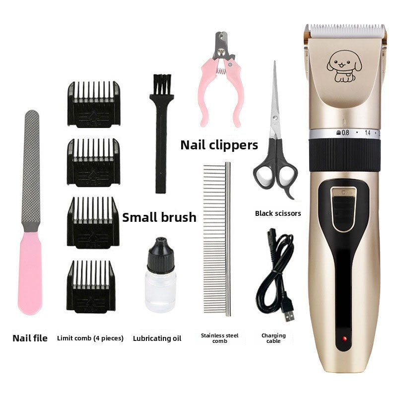 Professional Pet Hair Clipper Set ? Rechargeable Dog & Cat Grooming Kit with Clippers, Scissors, Comb & Nail Trimmer