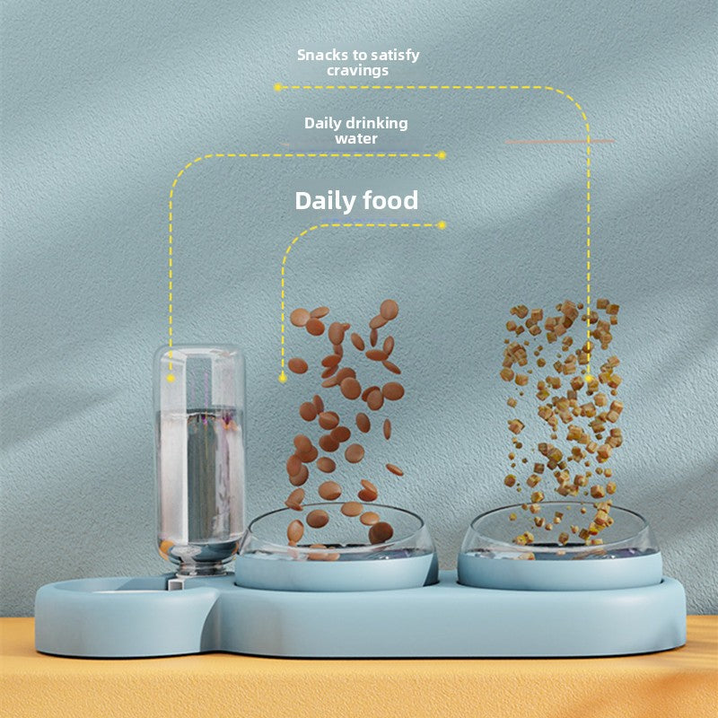 Double Pet Food and Water Bowl ? Automatic Feeder with Water Dispenser for Pets