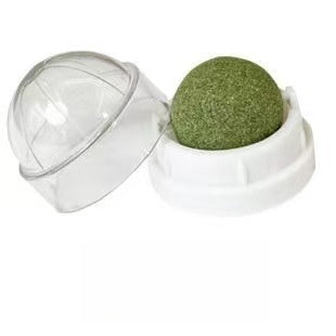 Rotating Catnip Ball Toy - Interactive Wall-Mounted Cat Treat for Play, Licking & Fun