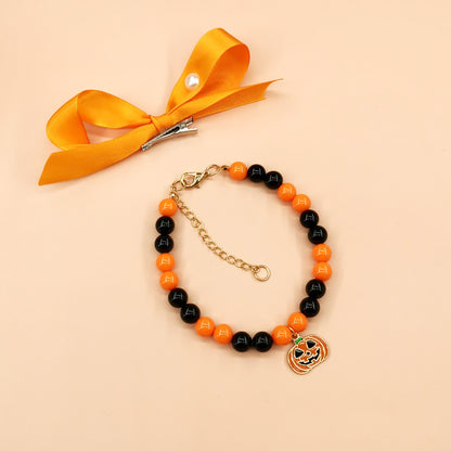 Halloween Pet Dog Dress with Pumpkin Print | Cute Cat & Dog Bat Skirt Costume