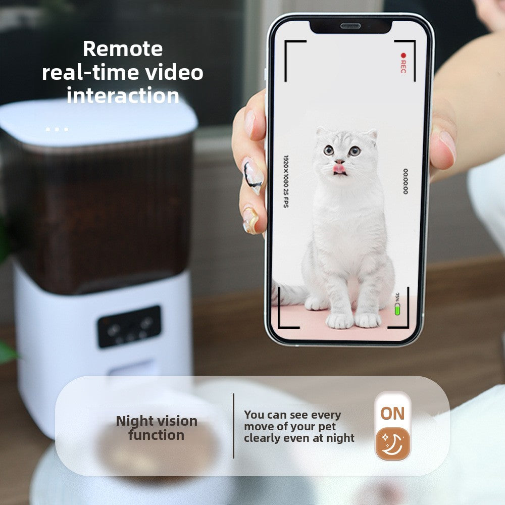 Smart Automatic Pet Feeder with Camera & App Control ? WiFi Pet Food Dispenser with Voice, Video & Timer