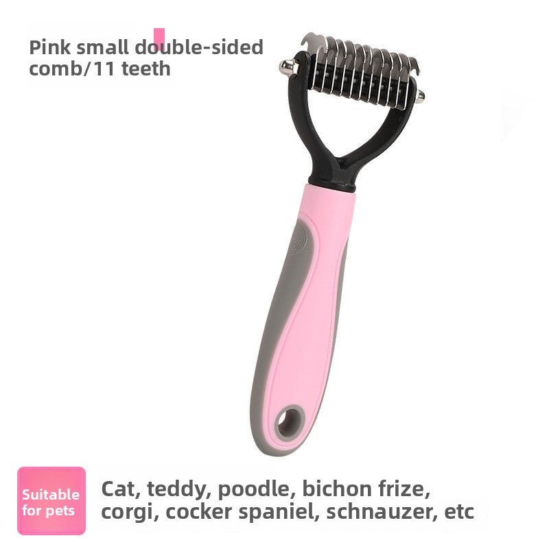 Pet Dematting Comb for Dogs & Cats ? Dual-Sided Grooming Brush for Tangled Hair & Knots | Detangling & Deshedding Tool