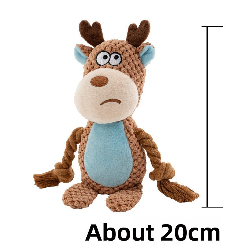 Plush Crinkle Squeaky Toy for Dogs - Durable Sound Play Toy with Animal Designs