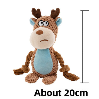 Plush Crinkle Squeaky Toy for Dogs - Durable Sound Play Toy with Animal Designs