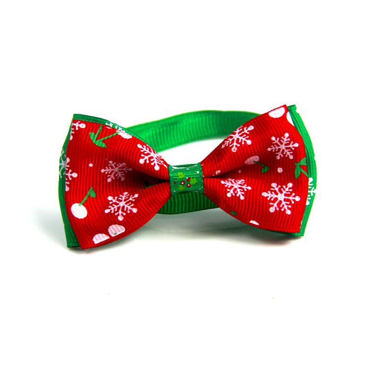 Festive Pet Bow Tie Collar ? Adjustable Christmas Accessory for Dogs and Cats