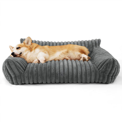 Removable Washable Plush Cat Bed - Soft Cozy Pet Sofa for Cats & Small Dogs