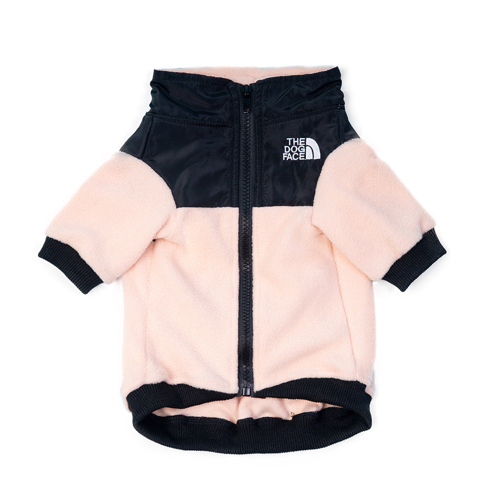Cozy Fleece Pet Jacket for Small & Medium Dogs - Warm Winter Coat with Zipper and Hood