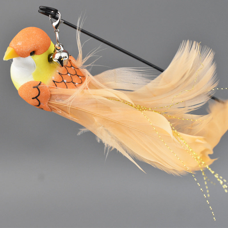Simulation Bird Cat Toy with Suction Cup ? Interactive Motion Teaser for Indoor Cats | Realistic Flying Bird Design