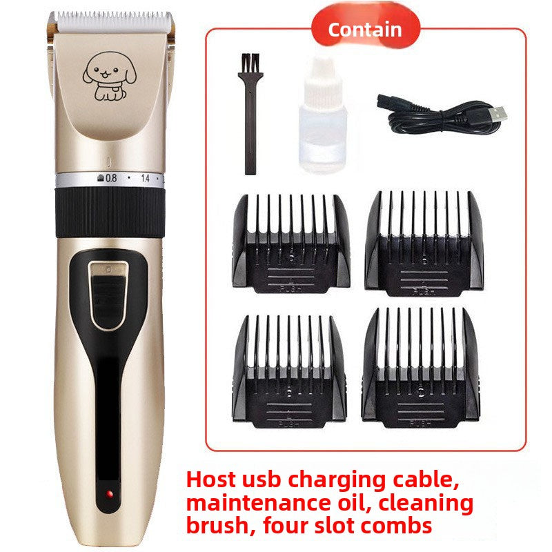 Professional Pet Hair Clipper Set ? Rechargeable Dog & Cat Grooming Kit with Clippers, Scissors, Comb & Nail Trimmer